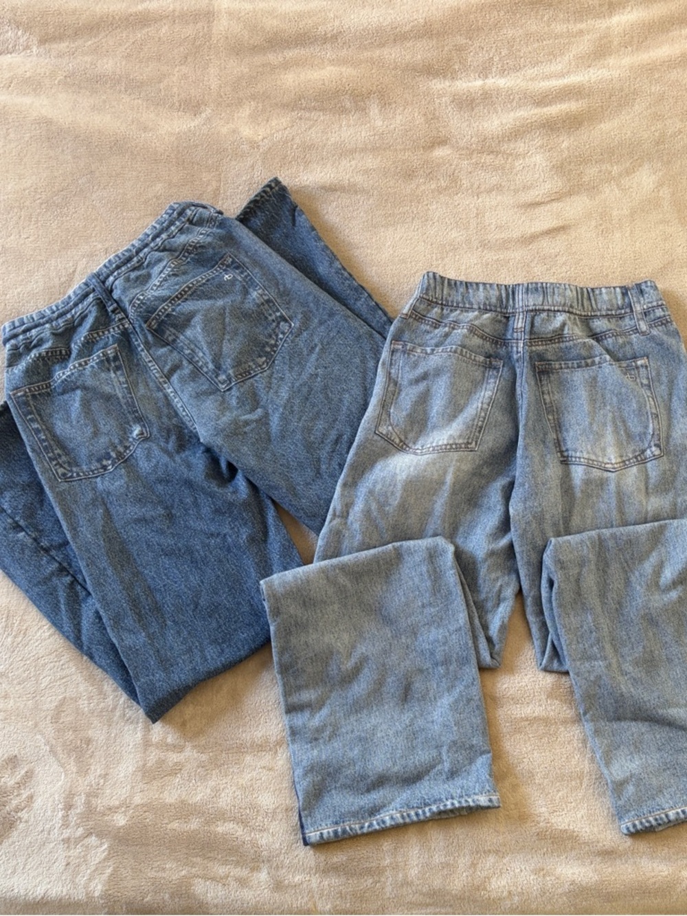 rag & bone Two-Pair Blue Denim sweat Pants with Contrast Stripe - Picture 4 of 4